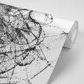 CARTA DA PARATI – DONNA CON ELEMENTI ASTRATTI - CARTA DA PARATI BIANCO E NERO - CARTA DA PARATI