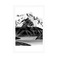 AFFICHE BEAU PAYSAGE DE MONTAGNE EN NOIR ET BLANC - NOIR ET BLANC - AFFICHES