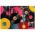 SAMOLEPILNA TAPETA PISANE RETRO VINILNE PLOŠČE - GLASBENE FOTOTAPETE - TAPETE