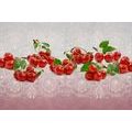 WALLPAPER CHERRIES ON AN INTERESTING TEXTURE - WALLPAPERS FOOD AND DRINKS - WALLPAPERS