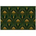 FOTÓTAPÉTA ARANY ART DECO LEGYEZŐK ZÖLD ALAPON - MINTÁS TAPÉTÁK - TAPÉTÁK