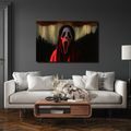 WANDBILD UNHEIMLICHER SCHREI IN ROTER KAPUZE - HALLOWEEN- UND HORROR-BILDER - BILDER