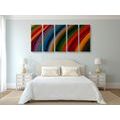 5-PIECE CANVAS PRINT DETAIL OF COLORED MATERIAL - ABSTRACT PICTURES - PICTURES