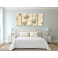 5-PIECE CANVAS PRINT LUXURY IN SEPIA DESIGN - BLACK AND WHITE PICTURES - PICTURES