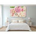 CANVAS PRINT WITH THE ROMANTIC INSCRIPTION LOVE - PICTURES WITH INSCRIPTIONS AND QUOTES - PICTURES