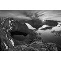 PAPIER PEINT PANORAMA DE MONTAGNES EN NOIR ET BLANC - PAPIER PEINT NOIR ET BLANC - PAPIER PEINT