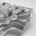 WALLPAPER BLACK AND WHITE MAGNOLIA ON AN ABSTRACT BACKGROUND - BLACK AND WHITE WALLPAPERS - WALLPAPERS