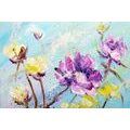 SELF ADHESIVE WALLPAPER PAINTED PURPLE AND YELLOW FLOWERS - SELF-ADHESIVE WALLPAPERS - WALLPAPERS