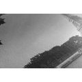 CANVAS PRINT AUTUMN PARIS IN BLACK AND WHITE - BLACK AND WHITE PICTURES - PICTURES