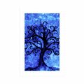 POSTER WITH MOUNT TREE OF LIFE ON A BLUE BACKGROUND - FENG SHUI - POSTERS