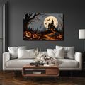 WANDBILD SPUKHAUS UNTER DEM VOLLMOND - HALLOWEEN- UND HORROR-BILDER - BILDER