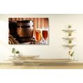 CANVAS PRINT BEER WITH A BEER KEG - PICTURES OF FOOD AND DRINKS - PICTURES