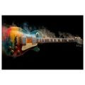 WANDBILD GITARRE IM BUNTEN RAUCH - MUSIKBILDER - BILDER