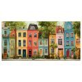 OBRAZ MĚSTSKÁ ULICE S DOMY - BAREVNÉ DOMY - OBRAZY
