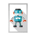 POSTER BLUE ROBOT ON A WHITE BACKGROUND - ROBOTS - POSTERS