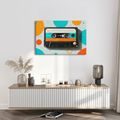WANDBILD RETRO-KASSETTE MIT KREISEN - MUSIKBILDER - BILDER