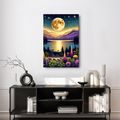 TABLOU PEISAJ NOCTURN MAGIC CU LUNĂ - TABLOU NATURĂ ȘI PEISAJE NATURALE - TABLOURI