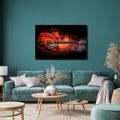WANDBILD ELEKTRISCHE GITARRE IN FLAMMEN - MUSIKBILDER - BILDER