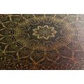 WANDBILD GOLDENES ORIENTALISCHES MANDALA - BILDER MIT FENG SHUI-MOTIVEN - BILDER