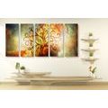 5-PIECE CANVAS PRINT TREE OF LIFE WITH A SPACE ABSTRACTION - PICTURES FENG SHUI - PICTURES