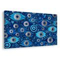 TABLEAU SUR TOILE – YEUX BLEUS MYSTÉRIEUX - TABLEAUX PAR THÈME - TABLEAUX