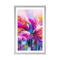 POSTER WITH MOUNT ABSTRACT COLORFUL FLOWERS - ABSTRACT AND PATTERNED - POSTERS