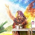 SELF ADHESIVE WALLPAPER PAINTED WOMAN - SELF-ADHESIVE WALLPAPERS - WALLPAPERS