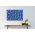 CANVAS PRINT ORNAMENTAL MANDALA WITH LACE IN BLUE COLOR - PICTURES FENG SHUI - PICTURES