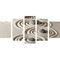 5-PIECE CANVAS PRINT ZEN STONES IN SANDY CIRCLES - PICTURES FENG SHUI - PICTURES