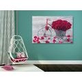 CANVAS PRINT BIKE FULL OF ROSES - PICTURES FLOWERS - PICTURES