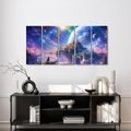TABLEAU EN 5 PARTIES – ROYAUME CÉLESTE DANS LES NUAGES - IMAGES DE GALAXIE - TABLEAUX