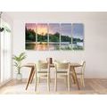 5-PIECE CANVAS PRINT SUNRISE BY THE RIVER - PICTURES OF NATURE AND LANDSCAPE - PICTURES