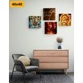 CANVAS PRINT SET MYSTERIOUS ANIMAL ABSTRACTION - SET OF PICTURES - PICTURES