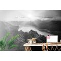 SELF ADHESIVE WALL MURAL RIVER IN THE MIDDLE OF THE FOREST IN BLACK AND WHITE - SELF-ADHESIVE WALLPAPERS - WALLPAPERS