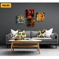 CANVAS PRINT SET MYSTERIOUS ANIMAL ABSTRACTION - SET OF PICTURES - PICTURES