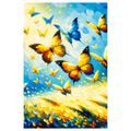 WANDBILD GOLDENE SCHMETTERLINGE AM HIMMEL - BILDER VON SCHMETTERLINGEN - BILDER