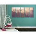 5-PIECE CANVAS PRINT FOG OVER THE FOREST - PICTURES OF NATURE AND LANDSCAPE - PICTURES