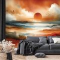 TAPETE ABSTRAKTER AQUARELL-SONNENUNTERGANG - TAPETEN SONNENAUFGANG UND SONNENUNTERGANG - TAPETEN