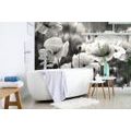 SELF ADHESIVE WALL MURAL BLACK AND WHITE FIELD OF WILD POPPIES - SELF-ADHESIVE WALLPAPERS - WALLPAPERS