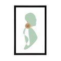 POSTER CON PASSEPARTOUT SILHOUETTE DI DONNA SU SFONDO BIANCO - DONNE - POSTER