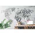 SELF ADHESIVE WALLPAPER BLACK AND WHITE WORLD MAP ON A VINTAGE BACKGROUND - SELF-ADHESIVE WALLPAPERS - WALLPAPERS