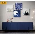 BILDER-SET FENG SHUI IN WEISS UND BLAU - BILDERSETS - BILDER