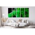 5-PIECE CANVAS PRINT FLOWING GREEN COLORS - ABSTRACT PICTURES{% if product.category.pathNames[0] != product.category.name %} - PICTURES{% endif %}