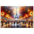 QUADRO SU TELA – PARIGI AUTUNNALE CON TORRE EIFFEL - QUADRI DI PARIGI - STAMPE E QUADRI