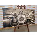 CANVAS PRINT WATCH FROM THE PAST IN SEPIA DESIGN - BLACK AND WHITE PICTURES - PICTURES