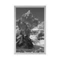 POSTER BEAUTIFUL MOUNTAIN TOP IN BLACK AND WHITE - BLACK AND WHITE - POSTERS