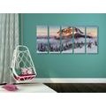 5-PIECE CANVAS PRINT BIG ROZSUTEC IN A BLANKET OF SNOW - PICTURES OF NATURE AND LANDSCAPE - PICTURES
