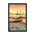 AFFICHE BATEAU AU COUCHER DU SOLEIL - NATURE - AFFICHES