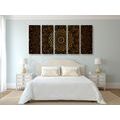 5-PIECE CANVAS PRINT VINTAGE MANDALA IN INDIAN STYLE - PICTURES FENG SHUI - PICTURES