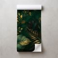 ZELFKLEVEND FOTOBEHANG LUXE GOUDEN TROPISCHE BLADEREN - FOTOBEHANG BLADEREN - FOTOBEHANG